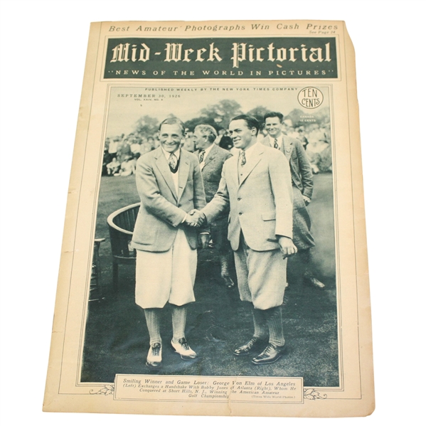 September 30, 1926 Mid-Week Pictorial with Bobby Jones on Cover