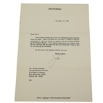 Jack Nicklaus Signed November 22, 1994 Letter on Personal Letterhead JSA ALOA