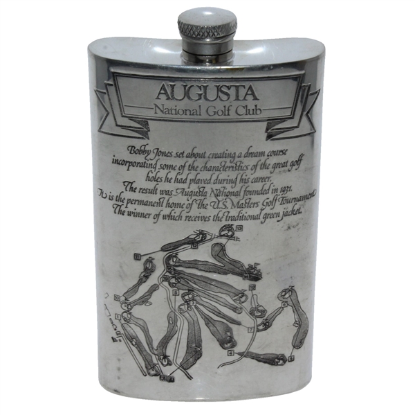 Augusta National Golf Club English Pewter Golf Flask - Good Condition