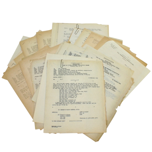 Ben Hogan's Personal Assorted Official Military Documents - Unique