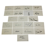 Twenty US Open Champions Signed Index Cards - Great Condition - JSA ALOA
