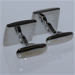 Masters Undated Green and Yellow Enamel Logo Cuff Links