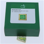 Masters Undated Green and Yellow Enamel Logo Cuff Links