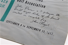 1947 US Amateur Championship Program Signed by Winner Skee Riegel JSA ALOA