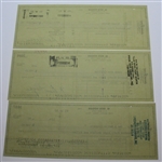 Three Ben Hogan Signed BankOne Checks JSA ALOA