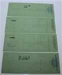 Four Ben Hogan Signed Hogan Oil Co. Checks - High Cash Values JSA ALOA