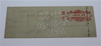 Ben Hogan Signed 1950 Continental National Bank VINTAGE Check JSA ALOA