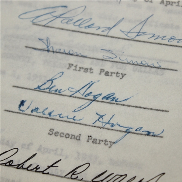 Ben Hogans Coachella Valley Ranch File with Signed Contract JSA ALOA
