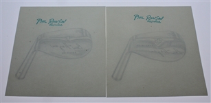  4 Original Ben Hogan Club Blade Design Sketches by Phil Rawson