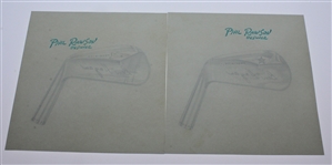  4 Original Ben Hogan Club Blade Design Sketches by Phil Rawson