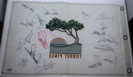 2008 US Open CHAMPS Flag - Palmer, Nicklaus, Player & More JSA #Z09263