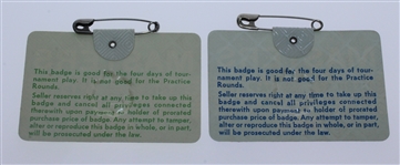 1978 & 1979 Masters Series Badges #1648 & #21497 - Player & Zoeller Wins