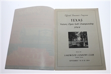 1944 Texas Victory Open Golf Championship at Lakewood CC Program - Byron Nelson Winner