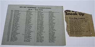1958 Pepsi Golf Championship Program and Pairing Sheets - Held Once - Arnold Palmer Win