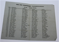 1958 Pepsi Golf Championship Program and Pairing Sheets - Held Once - Arnold Palmer Win