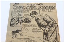 Bobby Jones 1945 'Spalding Sports Show' Golf Newspaper Advertisement Sketch