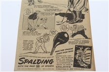 Bobby Jones 1945 'Spalding Sports Show' Golf Newspaper Advertisement Sketch