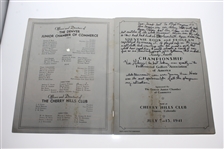 Multi-Signed 1941 PGA at Cherry Hills Program - Smith, Wood, Hogan, Guldahl, & More JSA ALOA