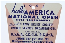 1942 Hale America National Open Golf Tournament Saturday Ticket - Hogan's First Major Win? - RARE