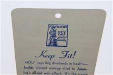 1942 Hale America National Open Golf Tournament Saturday Ticket - Hogan's First Major Win? - RARE
