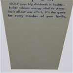 1942 Hale America National Open Golf Tournament Saturday Ticket - Hogan's First Major Win? - RARE