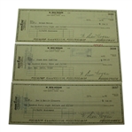 Three Ben Hogan Signed BankOne Checks JSA ALOA