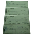 Four Ben Hogan Signed Hogan Oil Co. Checks - High Cash Values JSA ALOA