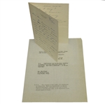 Pres. Eisenhower Letter & Clifford Roberts Note to Ben Hogan - Congrats on British Open Win JSA ALOA