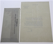 Ed Sullivan Signed Letter to Ben Hogan - Offering $5K For Appearance 'The Ben Hogan Story' JSA ALOA