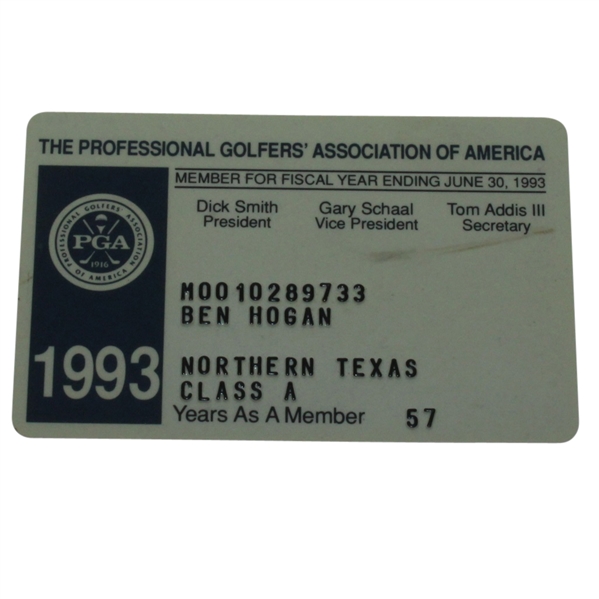 Ben Hogans 1993 PGA Card