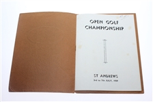 1939 Open Golf Championship St. Andrews Booklet