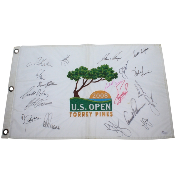 2008 US Open CHAMPS Flag - Palmer, Nicklaus, Player & More JSA #Z09263