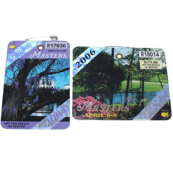 2004 & 2006 Masters Series Badges - Phil Mickelson Wins