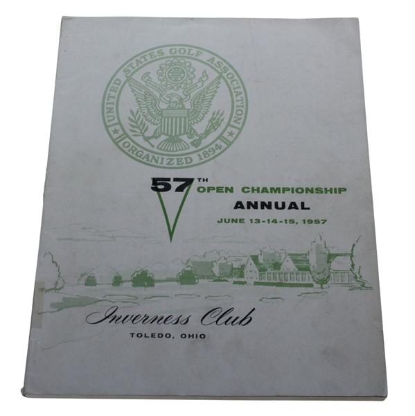 1957 US Open at Inverness Club Program - Dick Mayer Winner