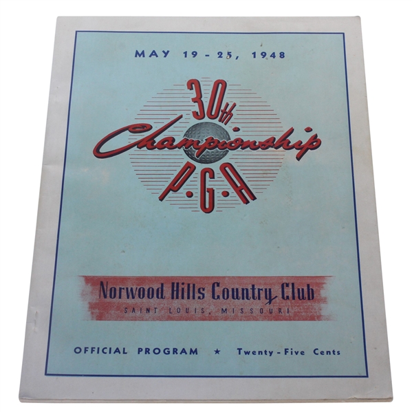 1948 PGA Championship at Norwood Hills CC Program - Ben Hogan Winner