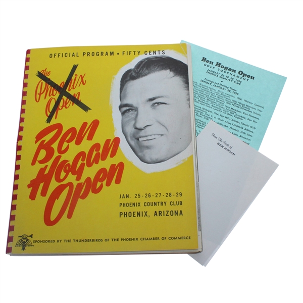 1950 Ben Hogan Open at Phoenix Country Club Program (Phoenix Open) - Jimmy Demaret Winner