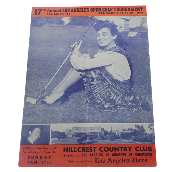 1942 Los Angeles Open Pairing & Starting Schedule Pamphlet - Ben Hogan Winner