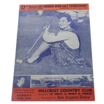 1942 Los Angeles Open Pairing & Starting Schedule Pamphlet - Ben Hogan Winner