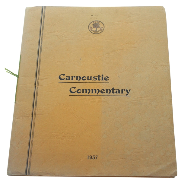 1937 Open Championship Carnoustie Commentary Program - Published by Carnoustie GC Committee