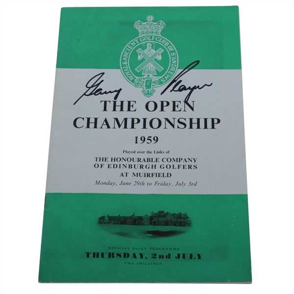 Gary Player Signed 1959 Open Championship at Muirfield Program JSA ALOA