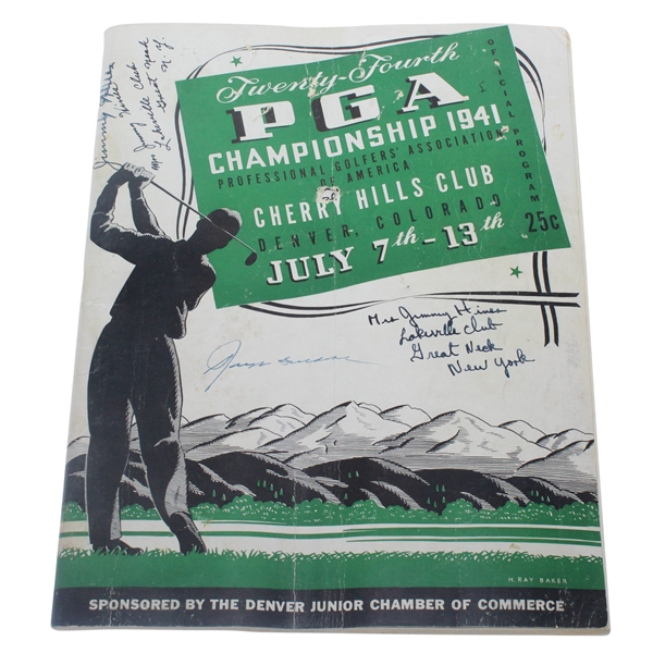 Multi-Signed 1941 PGA at Cherry Hills Program - Smith, Wood, Hogan, Guldahl, & More JSA ALOA