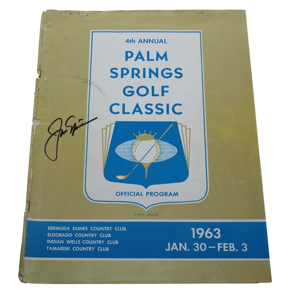 Jack Nicklaus Signed 1963 Palm Springs Golf Classic Program- 4th Career Win- JSA ALOA
