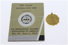 1961 Arnold Palmer vs Jay Hebert PGA National Golf Week Medal and Booklet