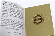 1961 Arnold Palmer vs Jay Hebert PGA National Golf Week Medal and Booklet