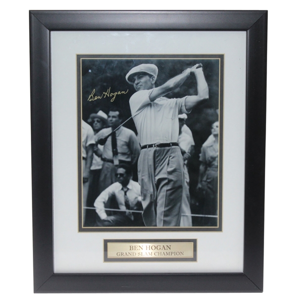 Ben Hogan Signed 8x10 B&W Framed Post-Swing Photo - Gold Marker JSA ALOA