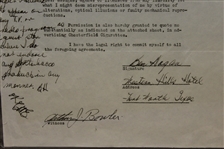 Ben Hogan Signed June 17, 1953 Chesterfield Cigarette Original Contract W/Handwritten Amendment - Framed JSA ALOA