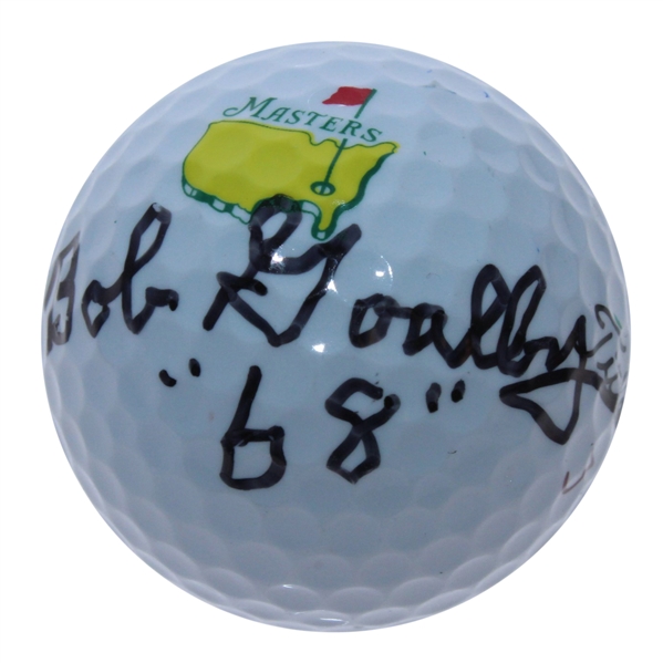 Bob Goalby Signed Masters Logo Golf Ball with 68 Notation JSA ALOA