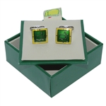 Masters Undated Green and Yellow Enamel Logo Cuff Links