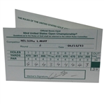 Seve Ballesteros & Larry Nelson Signed 1993 Official US Open Used Scorecard JSA ALOA
