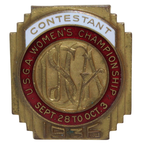1936 Womens US Amateur at Canoe Brook CC Contestants Badge - Pam Barton Winner